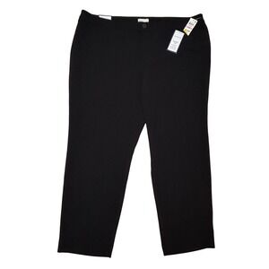 Charter Club Womens Size 22W Straight Leg Pants Deep Black Relaxed Fit NWT